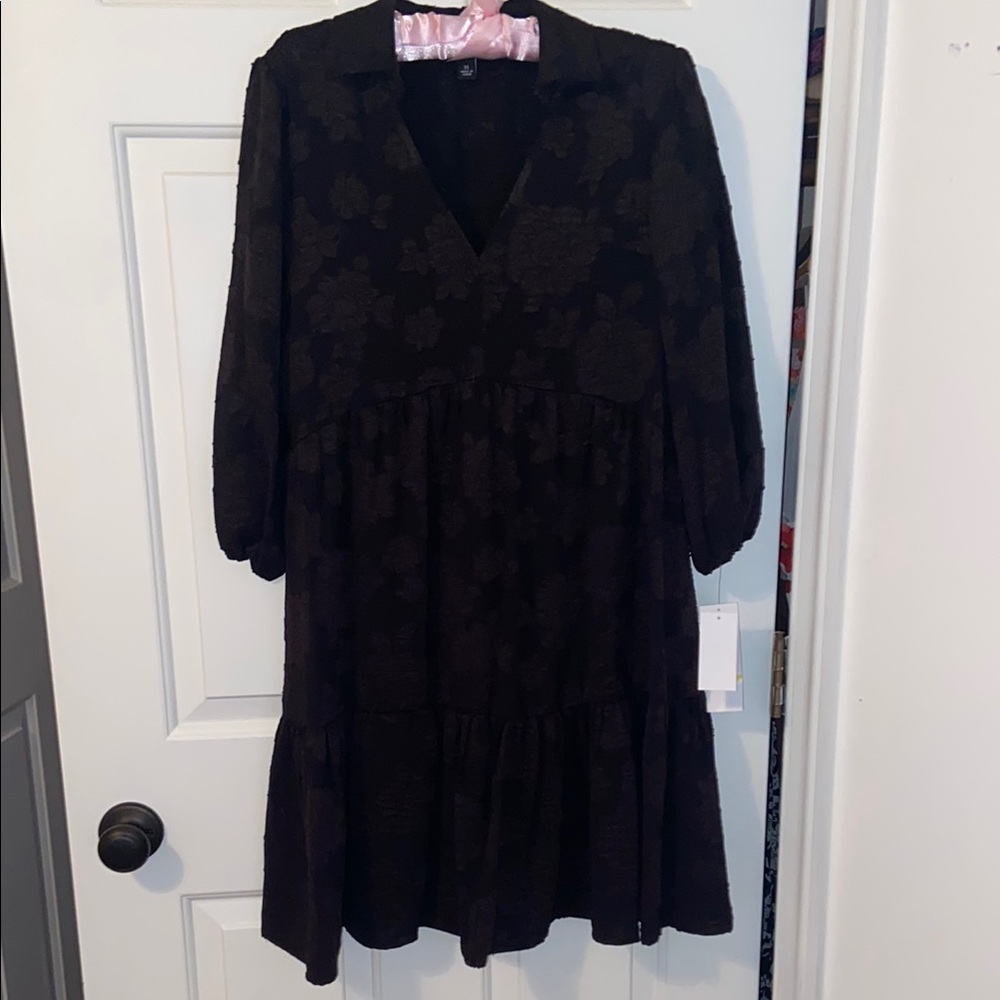 Elegant Black Floral Dress
